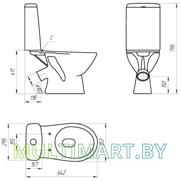 Унитаз Cersanit Just (S-KO-JUS031-3/6-PL-W) картинка 7